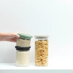 Discount Brabantia glass jar 3-pack, Black-grey-green Multi