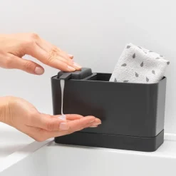 Brabantia kitchen sink organizer with soap dispenser, dark Grey