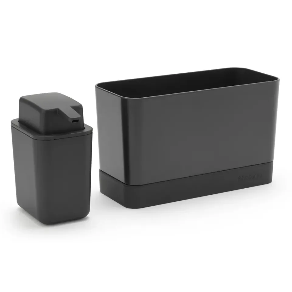 Brabantia kitchen sink organizer with soap dispenser, dark Grey