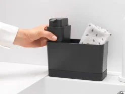 Brabantia kitchen sink organizer with soap dispenser, dark Grey