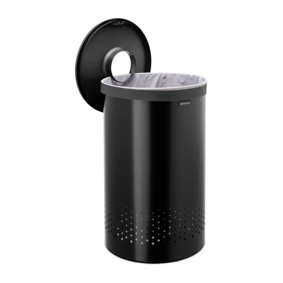 Brabantia laundry basket plastic lid 60 L, Matte Black