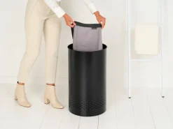 Brabantia laundry basket plastic lid 60 L, Matte Black