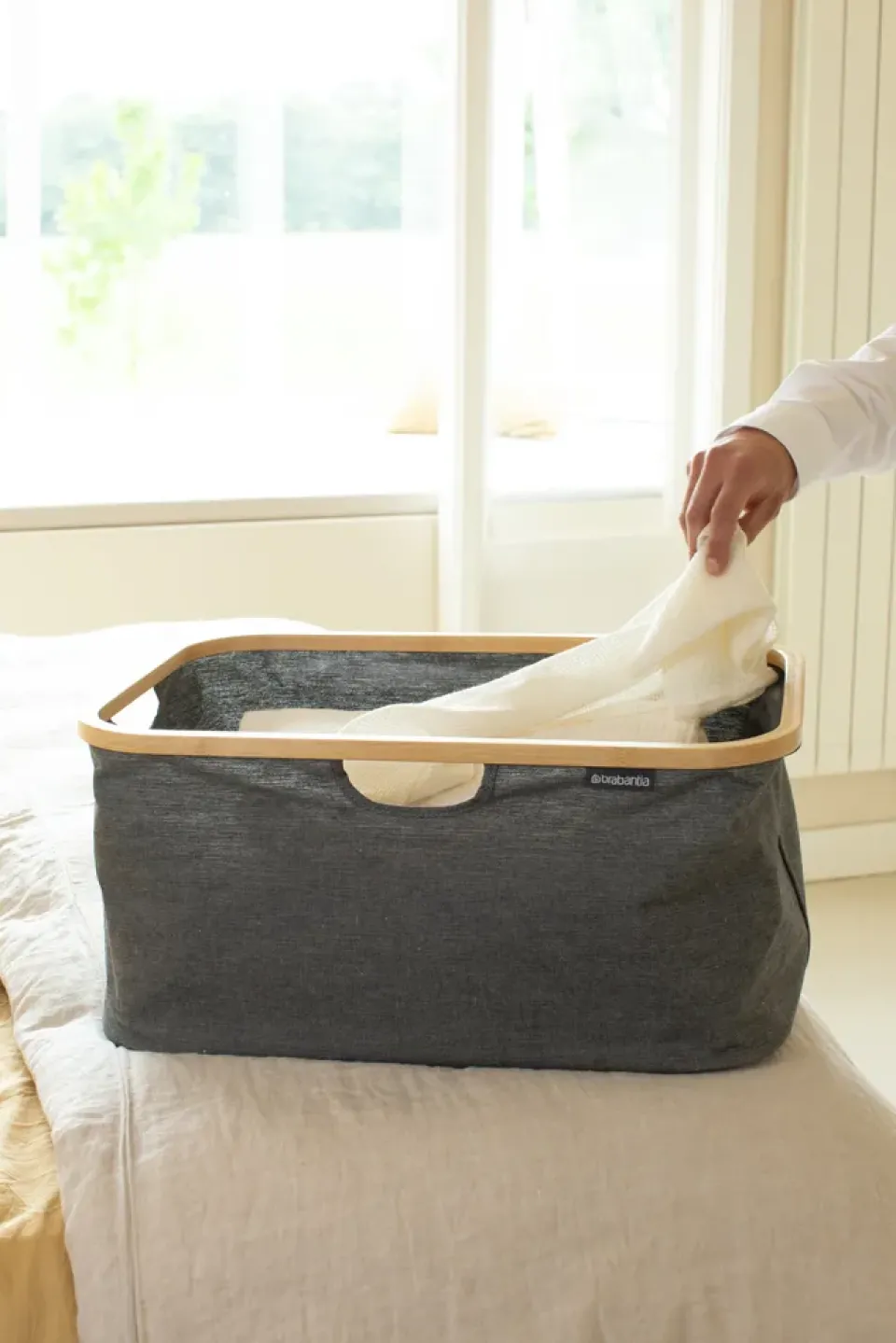 New Brabantia laundry basket foldable 40 L, Pepper Black