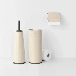 Toilet Brushes^Brabantia ReNew bathroom accessories 3-pieces, Soft Beige