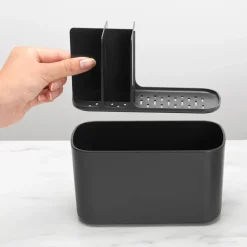 Toothbrush Holders^Brabantia ReNew sink organizer, dark Grey