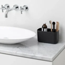 Toothbrush Holders^Brabantia ReNew sink organizer, dark Grey
