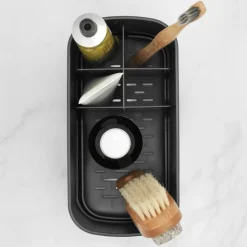 Toothbrush Holders^Brabantia ReNew sink organizer, dark Grey