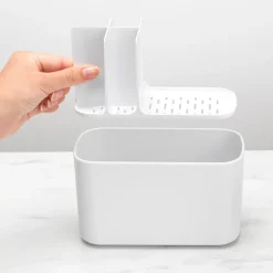 Toothbrush Holders^Brabantia ReNew sink organizer, White