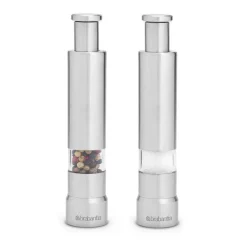 Salt & Pepper Grinders^Brabantia salt and pepper crusher set, matte steel Silver-coloured