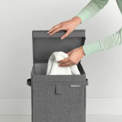 Laundry Baskets^Brabantia stackable laundry basket 35 l., dark Grey