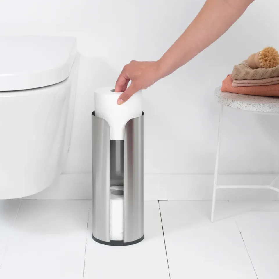 Toilet Roll Holders^Brabantia toilet paper holder 3 rolls, matte steel Silver-coloured