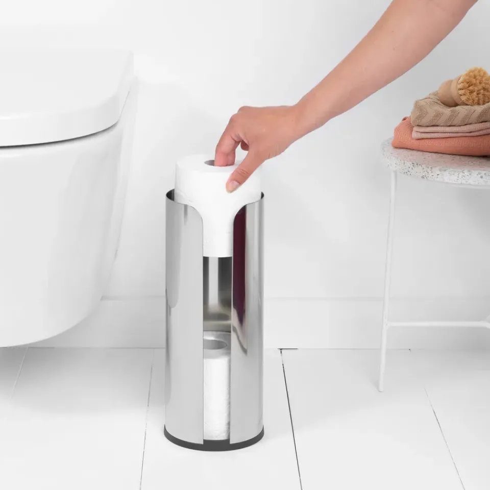 Toilet Roll Holders^Brabantia toilet paper holder 3 rolls, brilliant steel Silver-coloured