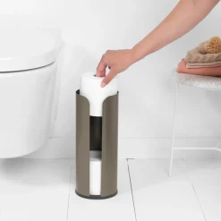 Toilet Roll Holders^Brabantia toilet paper holder 3 rolls, platinum Grey