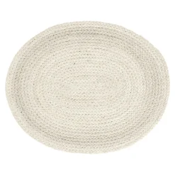 Placemats^Dixie Braided placemat oval, ivory Beige