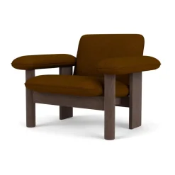 Armchairs & Footstools^Audo Copenhagen Brasilia armchair low back, Dark oak-Baru 0450 Gold-coloured
