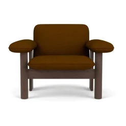 Armchairs & Footstools^Audo Copenhagen Brasilia armchair low back, Dark oak-Baru 0450 Gold-coloured