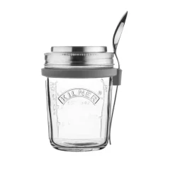 Lunch Boxes & Food Containers^Kilner Breakfast set glass bowl + spoon, 0,35 L Silver-colouredTransparent