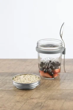 Lunch Boxes & Food Containers^Kilner Breakfast set glass bowl + spoon, 0,35 L Silver-colouredTransparent