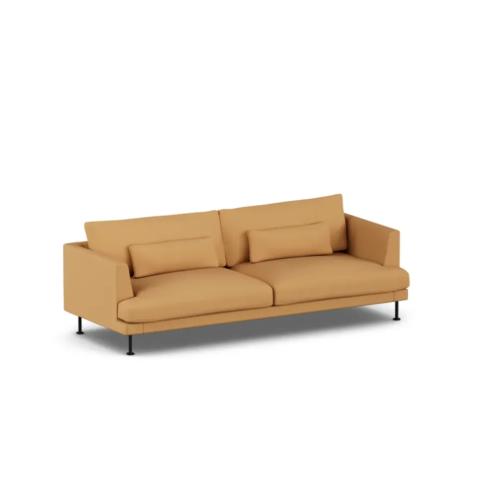 Sofas^1898 Bredhult sofa, Jump Honey 1959-black steel, 3-seater Yellow