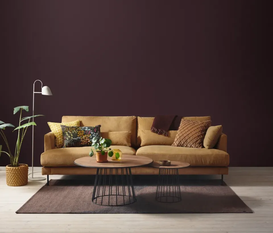 Sofas^1898 Bredhult sofa, Jump Honey 1959-black steel, 3-seater Yellow