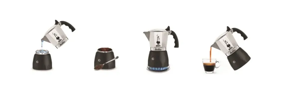 Coffee Machines^Bialetti Brewer MokaInduction 4 cups, 15 cl BlackSilver-coloured