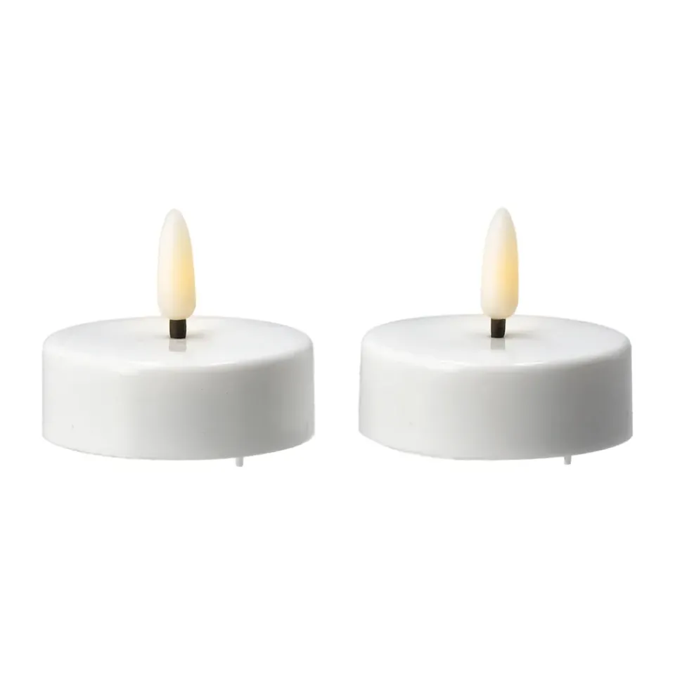 New Scandi Essentials Bright LED tealight Ø5.8 cm 2-pack, White