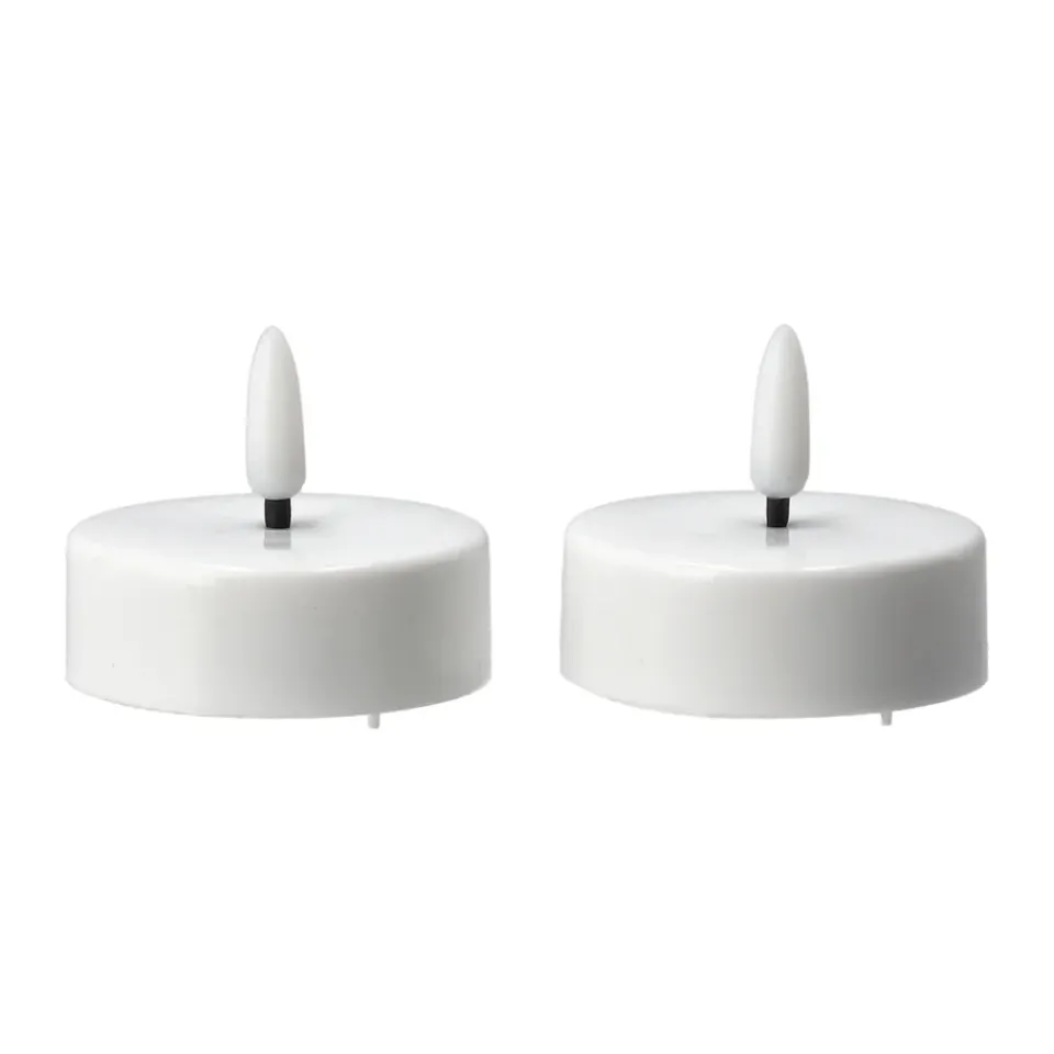 New Scandi Essentials Bright LED tealight Ø5.8 cm 2-pack, White