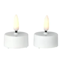 Outlet Scandi Essentials Bright LED tealight Ø3.8 cm 2-pack, White
