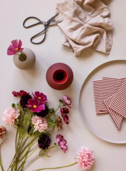 New Cooee Design Broken Lines napkin 33x33 cm 20-pack, Berry-white RedWhite