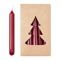 Candles^Broste Copenhagen Broste Christmas tree candle glossy Ø1,2x10,2 cm 20 pack, Burgundy Red