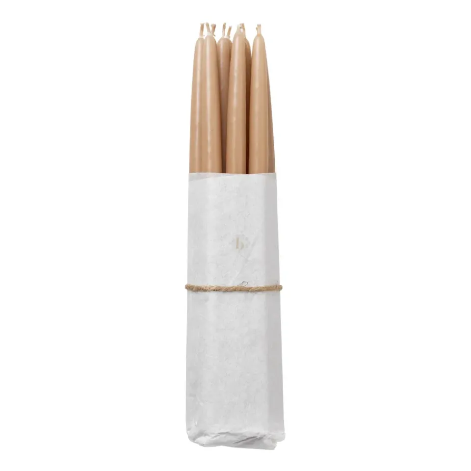 Candles^Broste Copenhagen dipped antique candles 10-pack, Walnut Beige