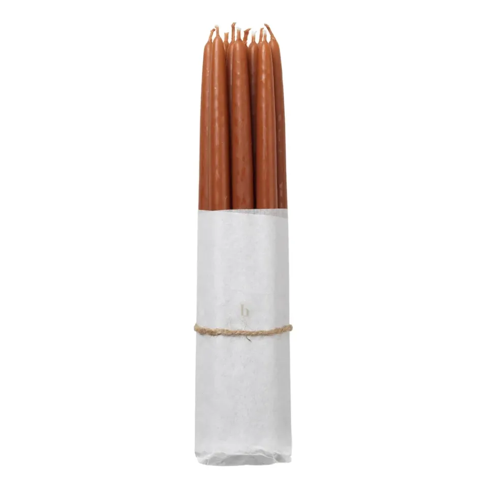 Hot Broste Copenhagen dipped antique candles 10-pack, Terracotta Orange