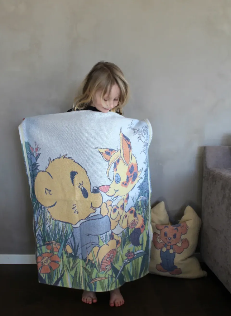 Clearance Ekelund Linneväveri Brumma baby blanket 70x75 cm, Multi