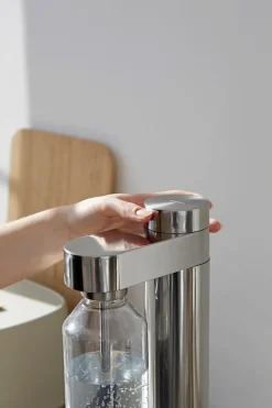 Soda Makers^Stelton Brus carbonator, Steel Silver-coloured