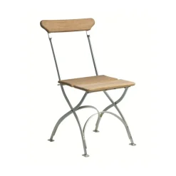 Online Grythyttan Stålmöbler Bryggeri chair, Teak-hot-dip galvanized stand Brown