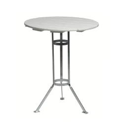 Balcony Furniture|Table For Outdoor Use^Grythyttan Stålmöbler Bryggeri tripod table, lacquer oak-hot-dip galvanized White