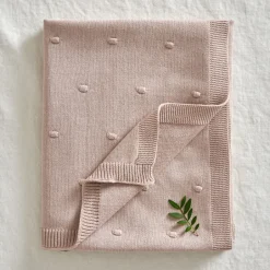 Jack o Juno Bubble knitted baby blanket 80x100 cm, Dusty Pink