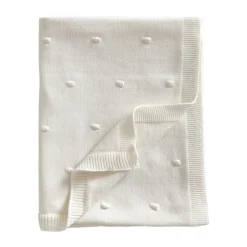 Online Jack o Juno Bubble knitted baby blanket 80x100 cm, Pearl White