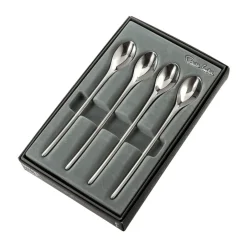 Tea & Coffee Spoons^Robert Welch Bud Bright latté spoon 4 pieces, Stainless steel Silver-coloured