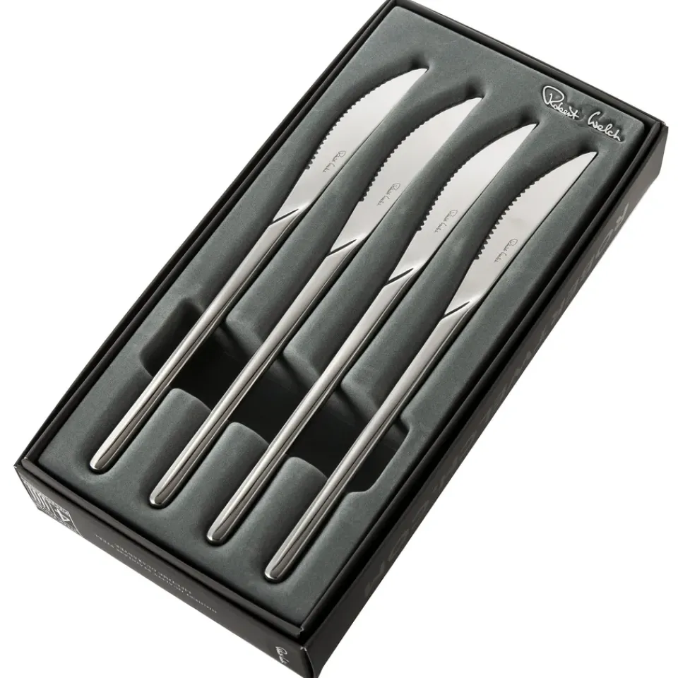 Steak Knives|Table Cutlery^Robert Welch Bud Bright steak knife 4 pieces, Stainless steel Silver-coloured
