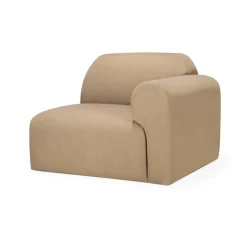 Discount Ethnicraft Bulky modular sofa end unit left armrest, Light sepia Beige