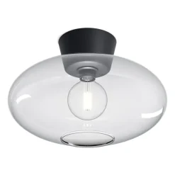 Online Belid Bullo ceiling lamp XL clear glass Ø38 cm, Matte Black
