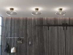 Ceiling Lights^Belid Bullo ceiling lamp XL clear glass Ø38 cm, Brass Gold-coloured