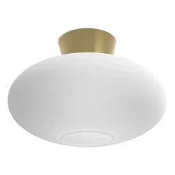 Ceiling Lights^Belid Bullo ceiling lamp XL opal glass Ø38 cm, brass Gold-coloured