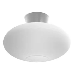 Ceiling Lights^Belid Bullo ceiling lamp XL opal glass Ø38 cm, Aluminium Silver-coloured