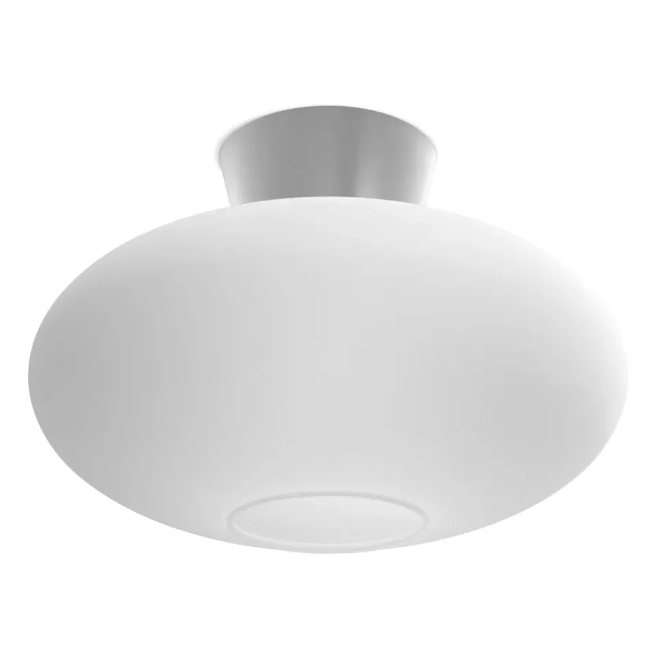 Ceiling Lights^Belid Bullo ceiling lamp XL opal glass Ø38 cm, Aluminium Silver-coloured