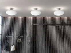 Ceiling Lights^Belid Bullo ceiling lamp XL opal glass Ø38 cm, Aluminium Silver-coloured