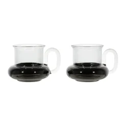 New Tom Dixon Bump teacups 2-pack, Black Transparent