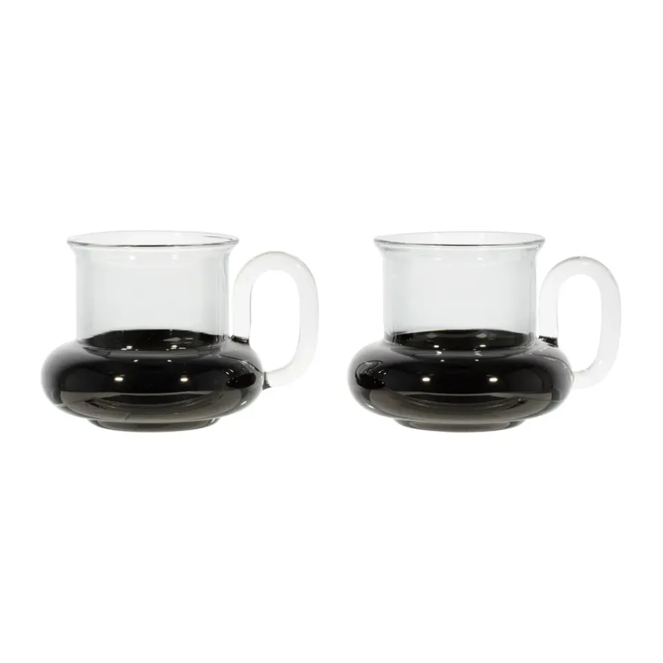 New Tom Dixon Bump teacups 2-pack, Black Transparent