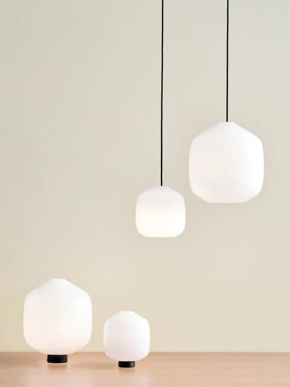 Online HAY Buoy pendant lamp Ø20 cm, Opal glass-beton grey WhiteGrey